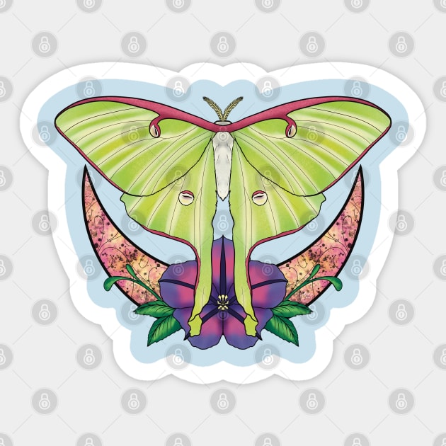 Luna Moth Sticker by rvkhart